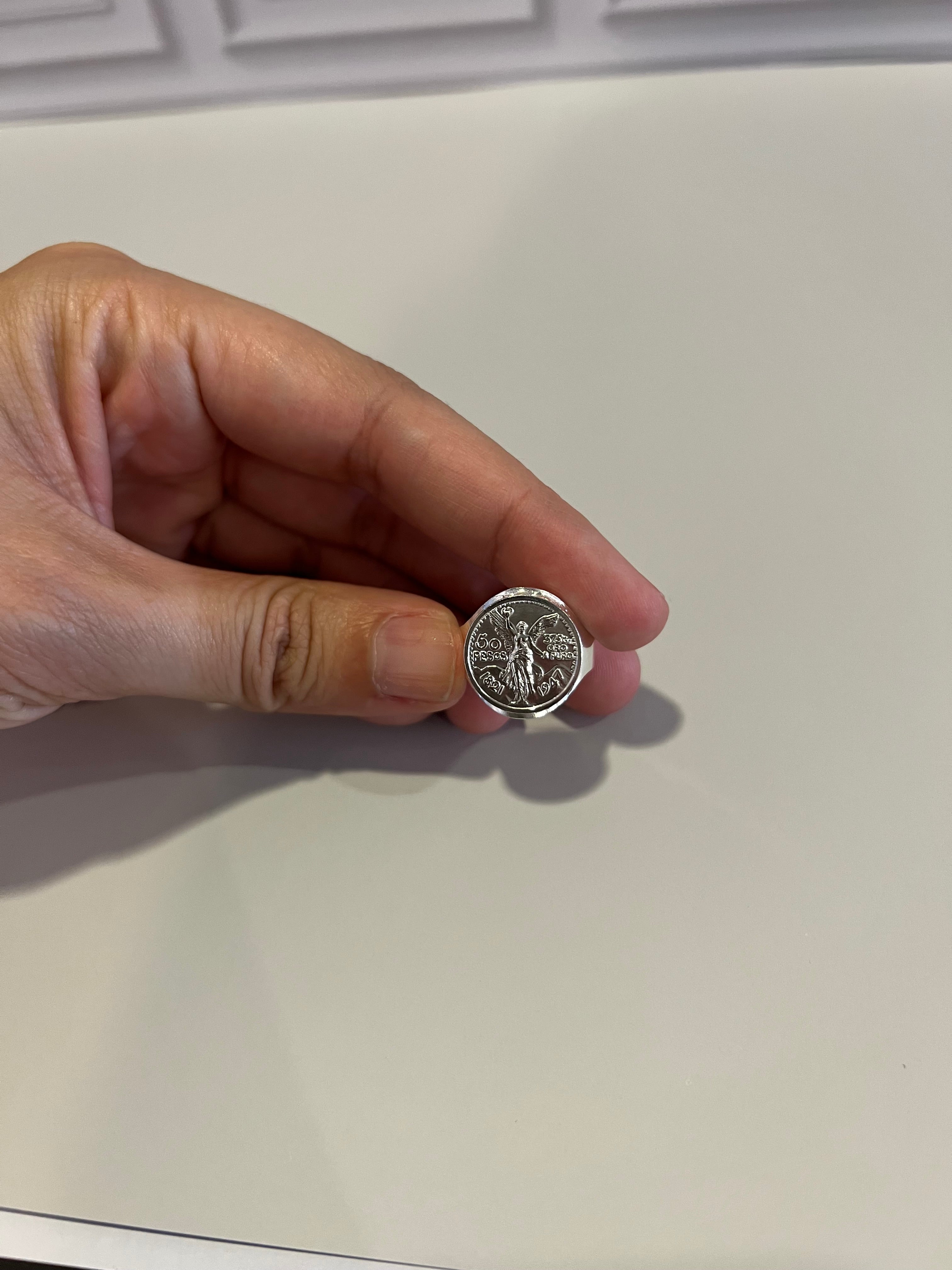 925 Sterling Silver Men's Women's Libertad Centenario Moneda DESIGN Coin Ring