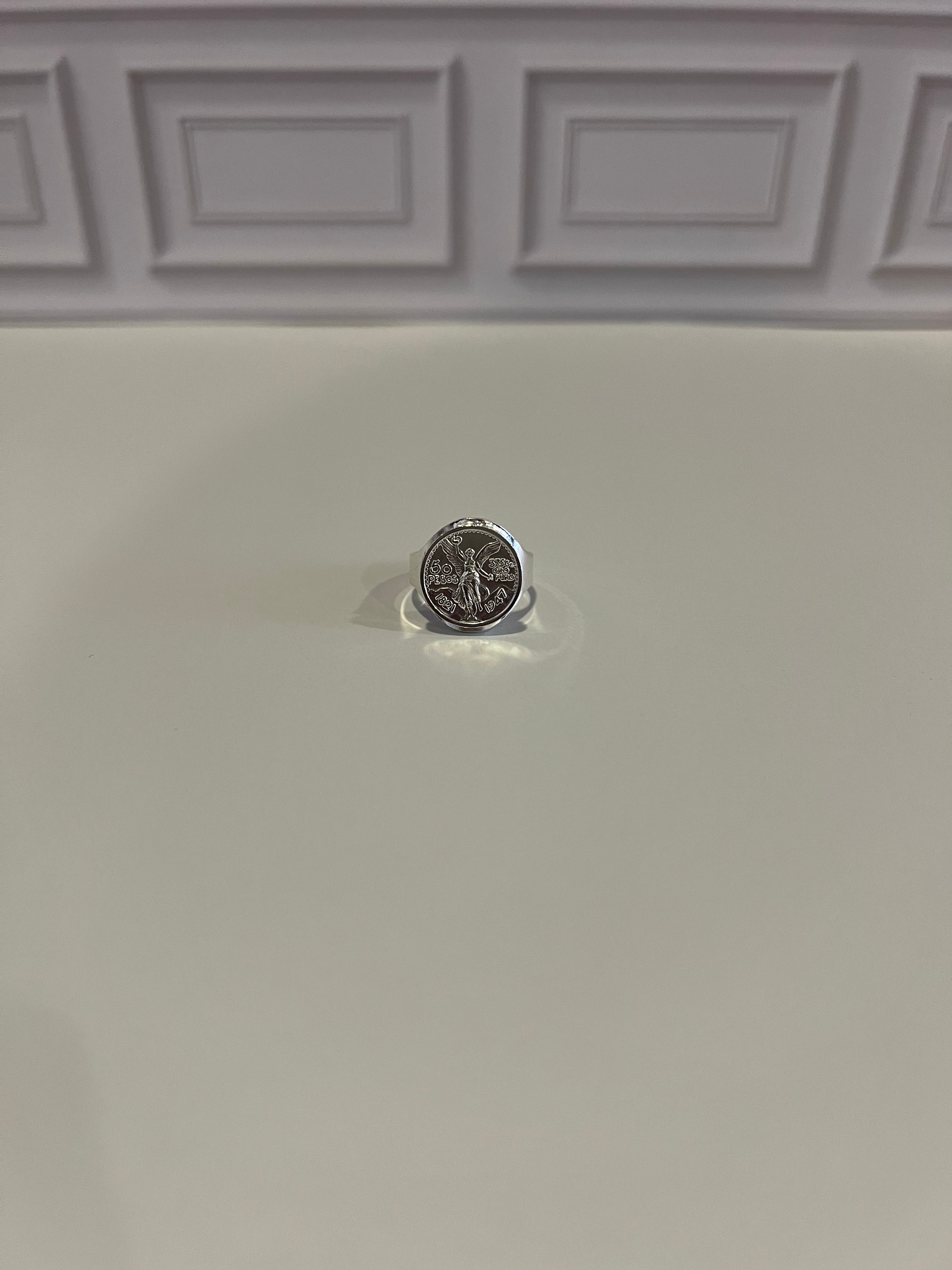 925 Sterling Silver Men's Women's Libertad Centenario Moneda DESIGN Coin Ring