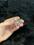 925 Sterling Silver Women Ladies Colorful CZ Butterfly Mariposa Pendant Charm