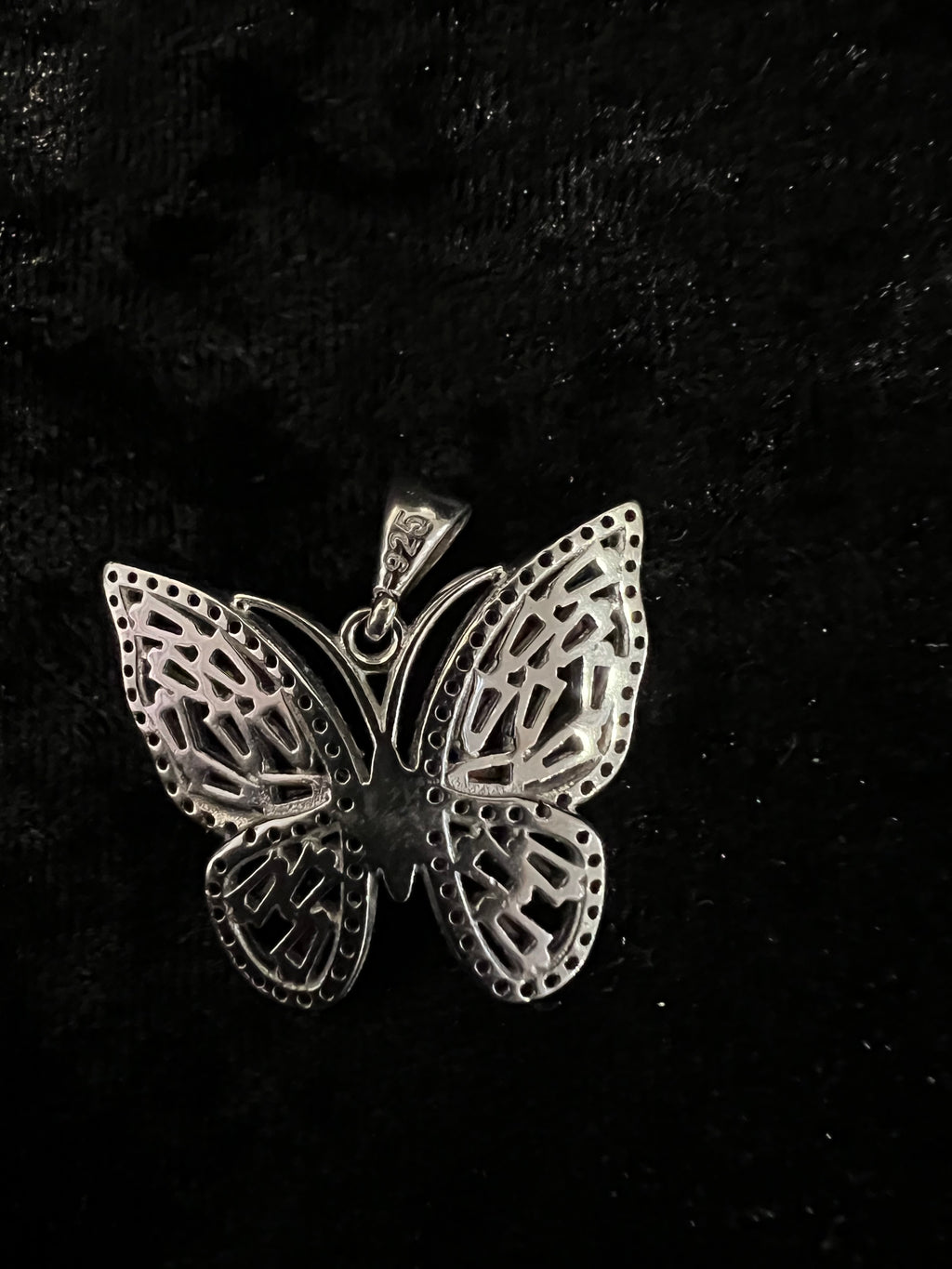 925 Sterling Silver Women Ladies Colorful CZ Butterfly Mariposa Pendant Charm