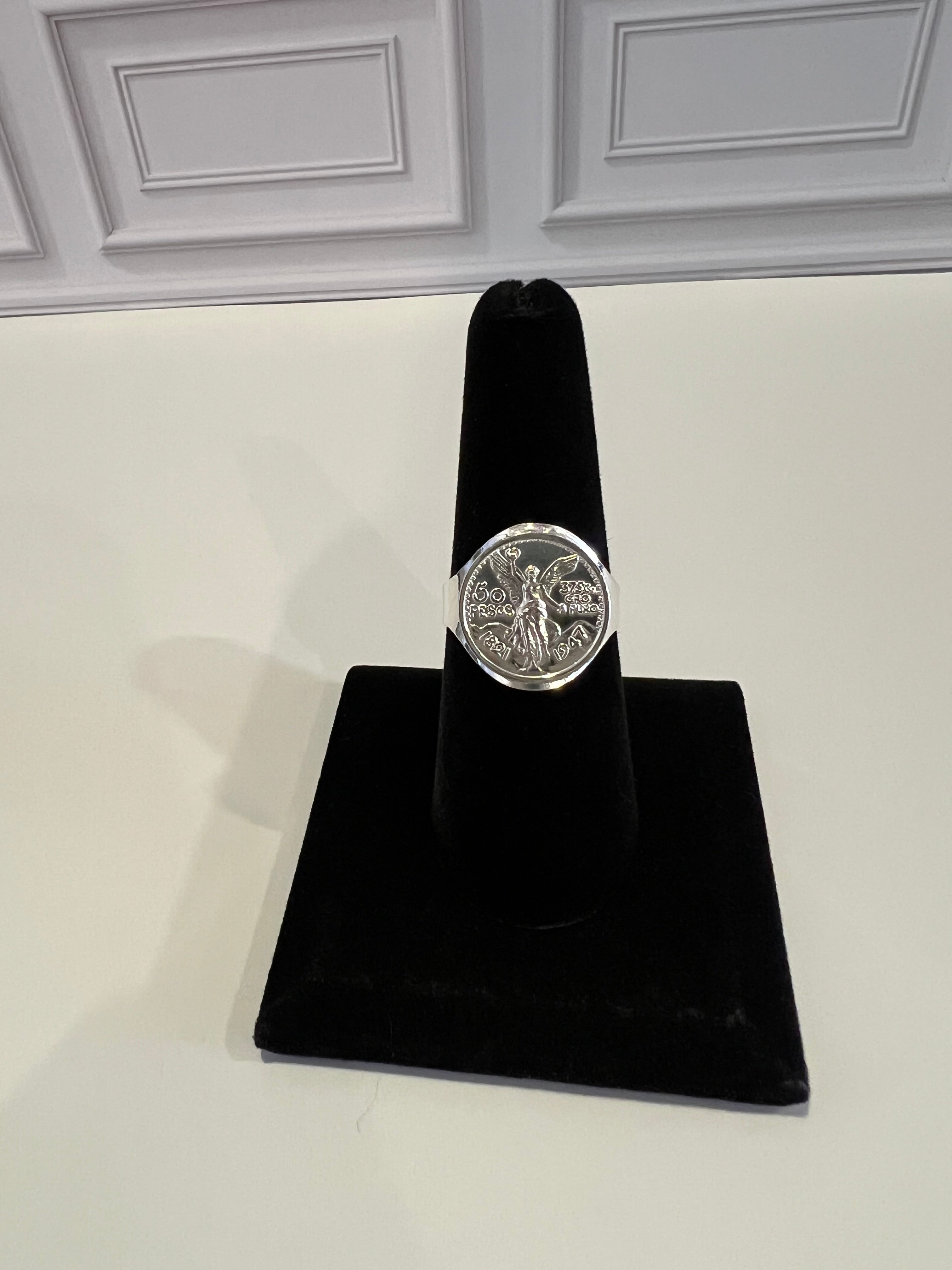 925 Sterling Silver Men's Women's Libertad Centenario Moneda DESIGN Coin Ring