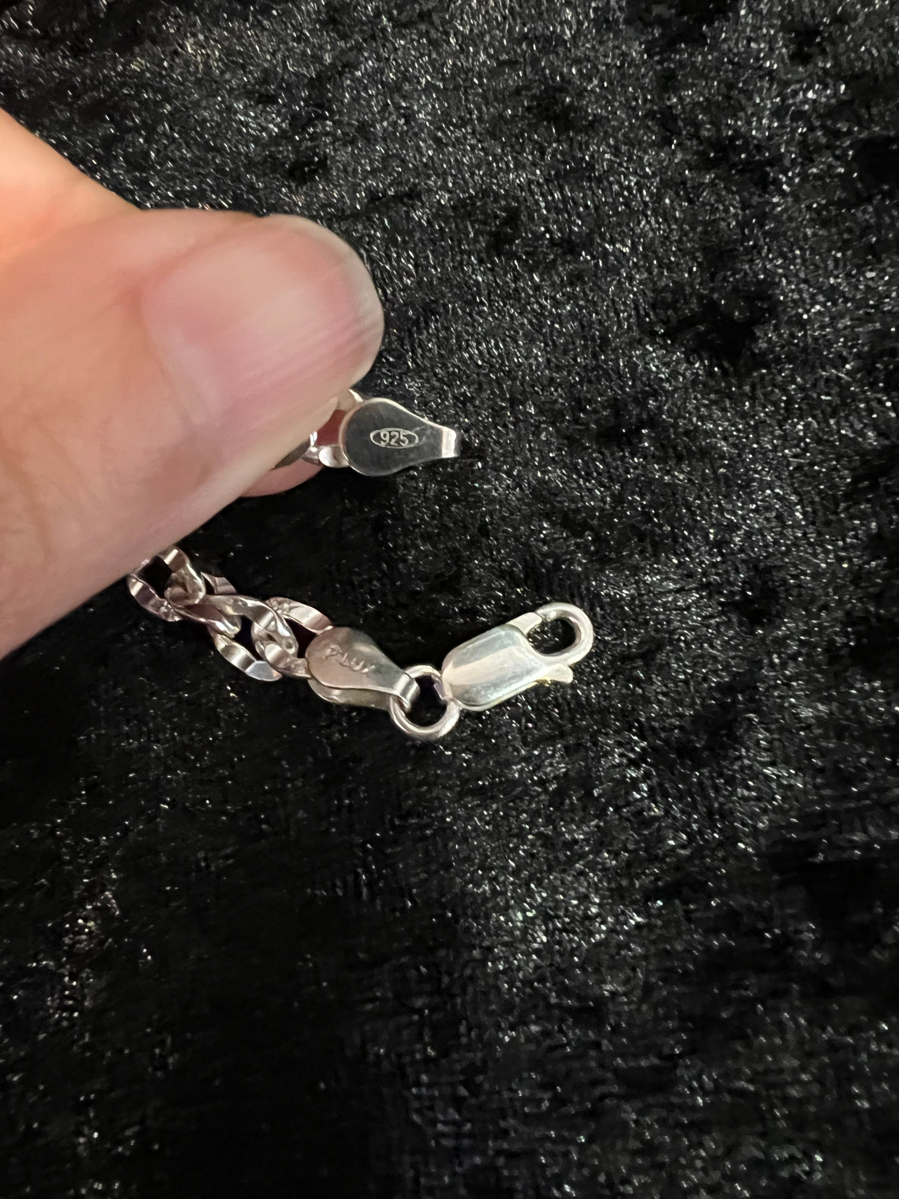 925 Sterling Silver Womens Girls Boys Mens Deck Pave Nugget Curb Cuban Link Bracelet