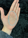 925 Sterling Silver Womens Girls Boys Mens Deck Pave Nugget Curb Cuban Link Bracelet