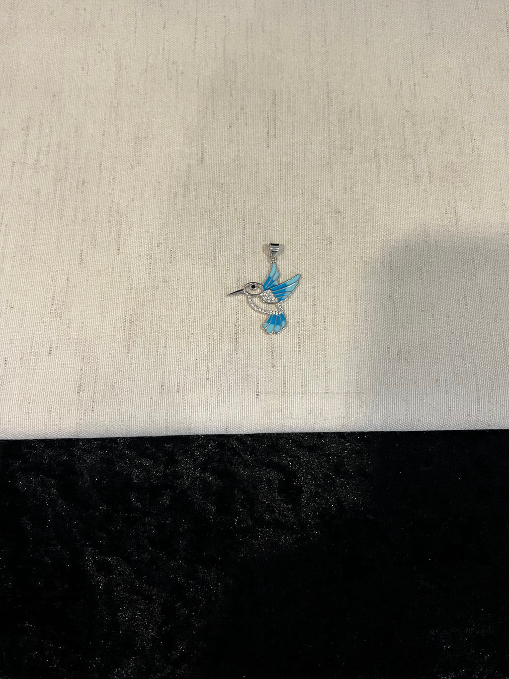 925 Sterling Silver Women's Girls Men's Blue Humming Bird Pendant Charm